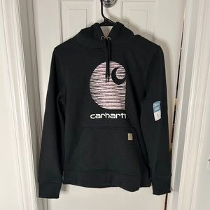 Carhartt Pink Logo Black Hoodie